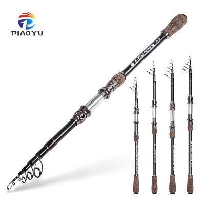 China Piaoyu 1.8M/2.1M/2.4M/2.7M Carbon Aluminum Alloy High Quality Carbon Fishing Rod Sea Telescopic Rod for sale