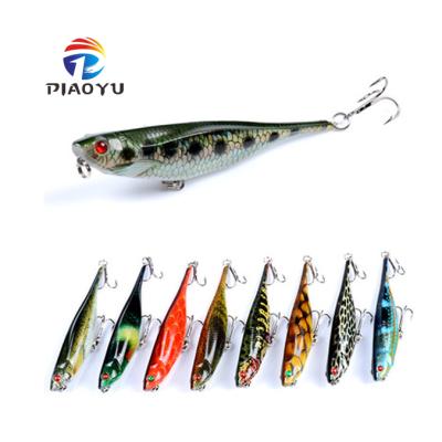 China PIAOYU Luya Silica Gel Bait Painted Plastic Fishing Lures Aid 9.9cm/9.9g Hook Water Surface Pencil Fake Bait Bionic Bait for sale