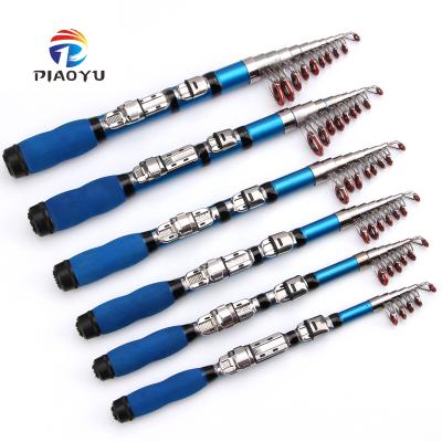 China PIAOYU Portable 1.0/1.2/1.5/1.7/1.9/2.1/2.3M Fiberglass Ice Fishing Pole Telescopic Fishing Rod for sale