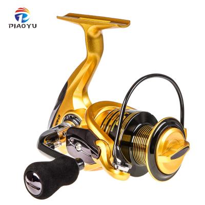 China Original LEFT HAND Piaoyu Metal Fishing Reels Spinning Spinning Reels Water Tight Mini Black Gold Fishing Reel for sale