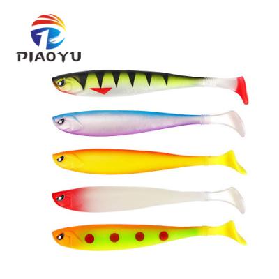 China PVC Soft T-tail Soft Fish Lure12cm/10g Grooved Rainbow Fish Material Soft PVC Fish Lure for sale