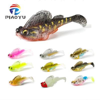 China PIAOYU Soft Soft PVC Fishing Lure Grooved Rainbow Fish Material PVC Fish Soft Lure for sale