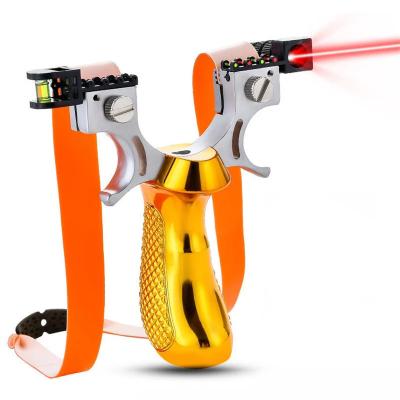 China High Precision Resin Slingshot With Laser Light Sight Level Outdoor Hunting Shooting With Rubber Band Flat Powerful Sling Shot for sale