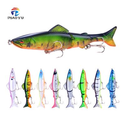 China Outdoor Activities Fishing Piaoyu Color Plastic Multi-three-section Bait 18g/13cm Hard Bait Fishing Tackle Products for sale