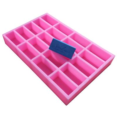 China Sustainable 20 Cavities Rectangle Soap Bar Mold Custom Soap Molds with Brand Logo Custom Silicone Mold for Cold Process Soap Making for sale