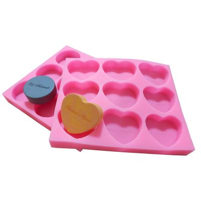 China Sustainable Custom Heart Round Shape Silicone Soap Mold with Logo Name Customize Silicone Tray Silicone Sheet for Soap Making for sale