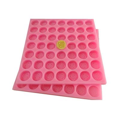 China Sustainable 49 Cavities Round Custom Wax Melt Mould Silicone Mold Customize Trays with Logo for Chocolate Sugar Hotel Soap Scented Candle for sale