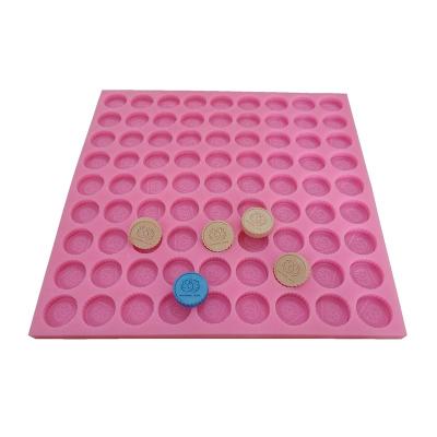 China Sustainable 81 Cavities Custom Scented Wax Melt Silicone Mold Food Grade Trays with Logo for Chocolate Sugar Hotel Soap Making for sale