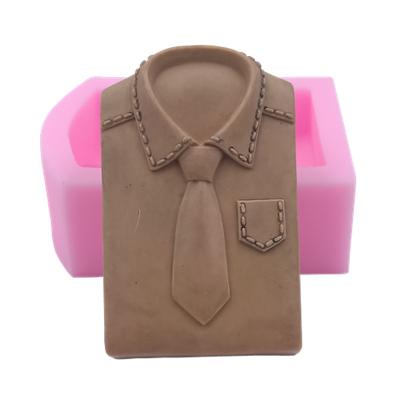 China Sustainable T-shirt Tie Design Soap Molds Chocolate Cake Fondant Mold 3D Silicone Molds for Soap Making Candle Wax Mould Father days mold for sale