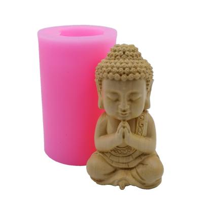 China Sustainable New Buddha Candle Mold Scented Wax Mould Handmade Silicone Molds for Resin Gypsum Crafts Decorations Making for sale