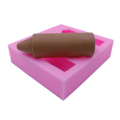 China Sustainable New Crayon Design Soap Mold 3 Cavities Silicone Molds for Soap Candle Chocolate Making for sale