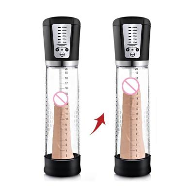 China ABS+PC Strong Suction Penis Enlargement Vacuum Pump Supplement Vimax Penis Enlarger Electric Black Pump For Men for sale