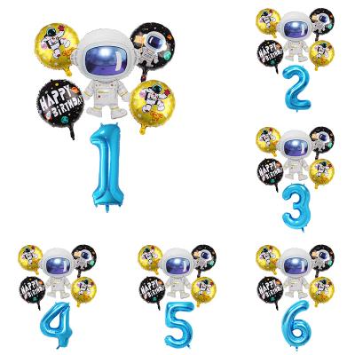 China Astronaut 6pcs Movie Balloon Set Theme Birthday Party Space Decoration Foil Balloons Boy Party for sale