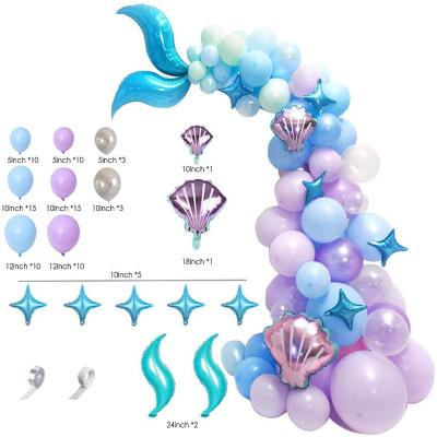 China New 87pcs Mermaid Theme Birthday Party Decoration Latex Balloon Balloon Set for sale