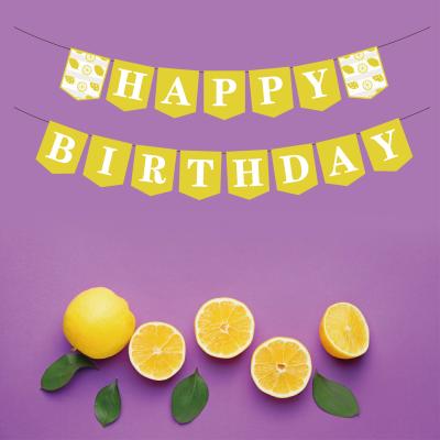 China Decoration Happy Birthday Lemon Paper Banner, Birthday Party Decorations, Kids Party Custom Balloons Desktop Ornaments for sale