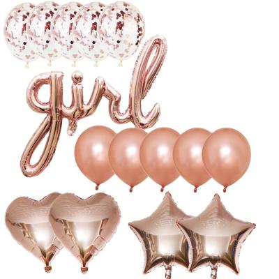 China Birthday Decoration Gender Reveal Balloon Set Birthday Scene Decorated Boy Or Girl One Year Old 1st Foil Balloon Set for sale