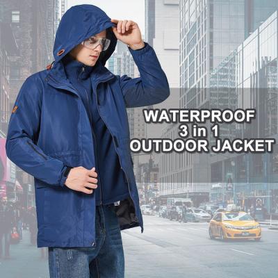 China Hot sale waterproof mens outdoor waterproof hardshell jacket custom 3 in 1 long jacket for winter for sale