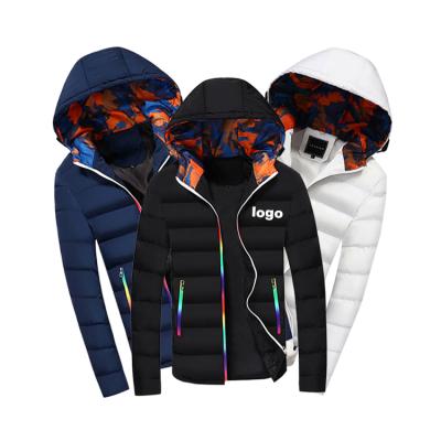 China Striper Jacket Waterproof Shiny Colorful Anorak Ribbon Teeth Zipper Padded Bomber Jacket for sale