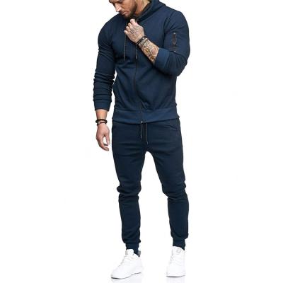 China Anti-Wrinkle Latest Custom Design Mens Gym Training Slim Plain Fitted Tracksuits for sale