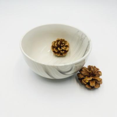 China Sustainable 2023 Hot Selling Ceramic Marble Looking Bowls Marble Soup Bowl for sale