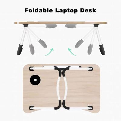 China Foldable Wooden Portable Folding Laptop Study Table For Portable Laptop Bed for sale