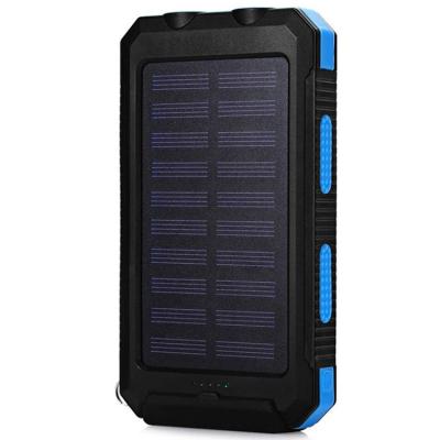 China Solar Panel Charging Solar Power Bank Large Capacity Outdoor Rugged Mobile Power Bank 20000mAh for sale