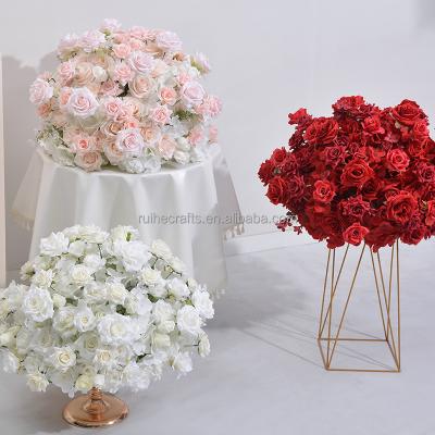 China Wedding event table decoration Ruihe wedding decoration supplies silk pink wedding table flowers for home decoration for sale