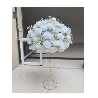 China Wedding event table decoration Ruihe silk baby breath flowers wedding decoration table centerpiece flower ball and flower stand centerpiece for sale