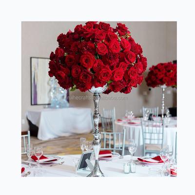 China Wedding event table decoration Ruihe big flower balls wedding centers pieces red flower ball Flower Ball For Table Centerpiece wedding for sale