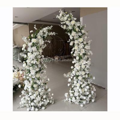 China Wedding stage decoration Decorated wedding reception arch silk artificial flowers arch decorations for events party supplies for sale