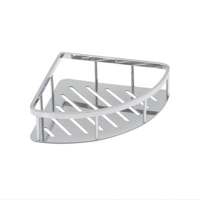 China Wall Mounted Type Modern Stainless Steel 304 Bathroom Wall Corner Bathroom Shelf Storage Rack Corner Shower Basket for sale