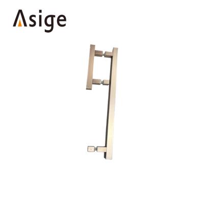 China Easy Installation Bathroom Shower Glass Door Handle Steel Sliding Shower Glass Door Pull Handles for sale