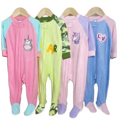 China Baby Toddler Foot Long Sleeeves Zipper Long Sleeve Baby Toddler Pajamas Rompers for sale