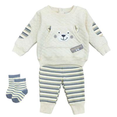 China Breathable Baby Shirt Pants Newborn Infant Socks Knitted Baby Clothing Sets Newborn for sale