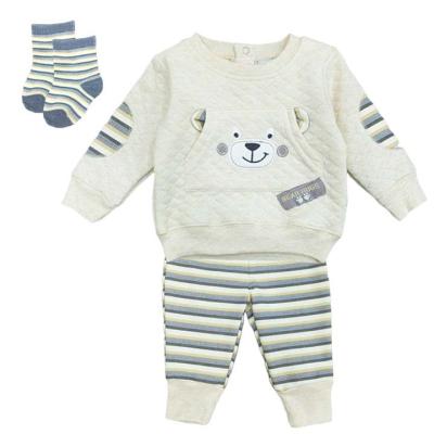 China Breathable Upper Infant Newborn Baby Pants Socks Ribbed Baby Clothing Set For Winter for sale