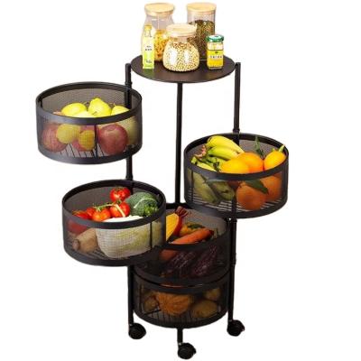 China Corrosion Protection Kitchen Storage Racks Rotating Display Rack Round Revolving Basket for sale