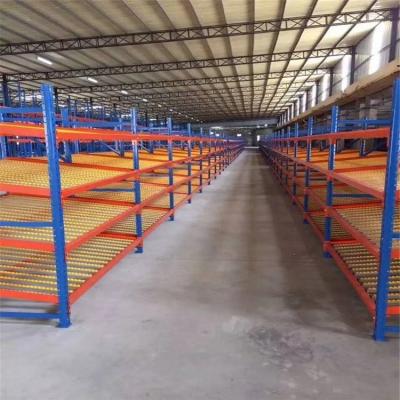 China Corrosion Protection Heavy Duty Gravity Flow Roller Rack Vertical Elevate Rack Iron Rack for sale