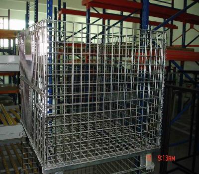 China Stackable Collapsible Pallet Box Container Corrosion Protection Corrosion Protection Wire Mesh Storage Container for sale