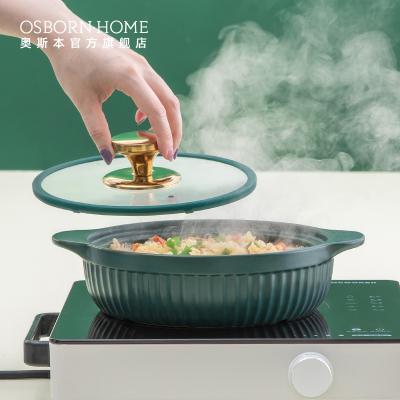 China OSBORN New design kitchen stocked cookware sets ceramic casserole dish cooking pot with glass lid ceramic casserole dish in 2021 for sale