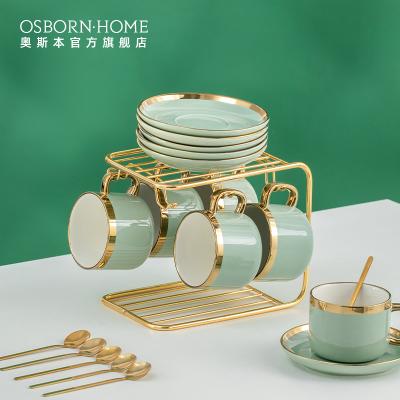 China Viable Afternoon of OSBORN Classic European Style Ceramics Coffee Tea Cup Saucer Set for Hotel for sale