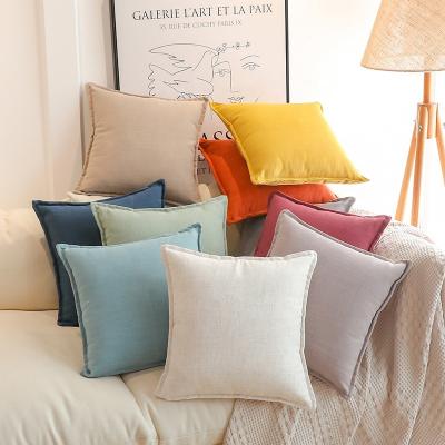 China Sustainable Ready Made Solid Candy Color Cushion Cover 45*45CM Square Pillows Home Decor Velvet Pillow Case for sale