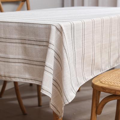 China Bohemia style waterproof minimalist tablecloth factory supply customizable table cover polyester linen tablecloth for sale