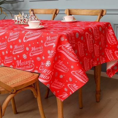 China 2022 Hot Sale Tablecloth Merry Christmas Printing Waterproof Tablecloth for sale