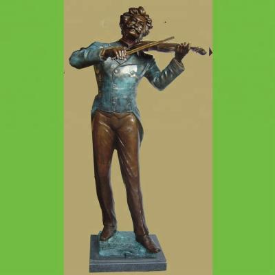 China Johann de staues life size bronze musician europe metal violinist sculpture of strauss playing the violin for sale