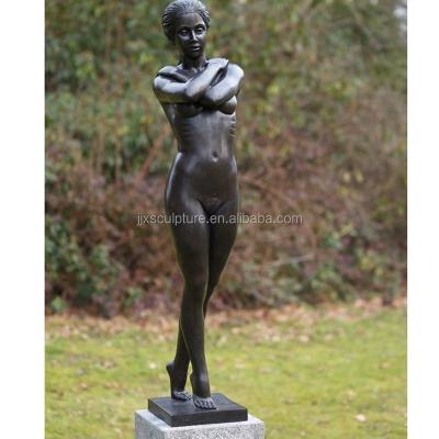 China Life Size Bronze Nude Sculpture Europe Casting Lady Nude Statue For Garden Of Young Woman for sale