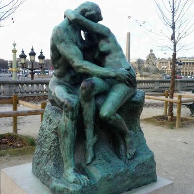 China Reproduction Antique Rodin Kissing Bronze Sculpture from Europe for sale