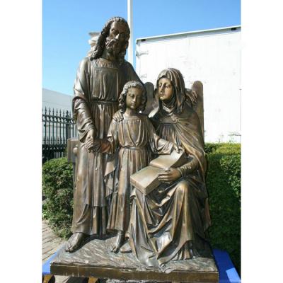 China Europe Life Size Religious Bronze Outdoor Holy Family Statues for sale