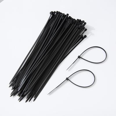 China Eco-friendly Self-locking Nylon Plastic Heavy Duty Cable Tie 4.8*150-700mm Heavy Black To Prevent Outside Lines for sale