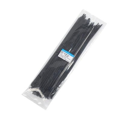 China Self-locking Nylon Plastic Zipper Cable Tie 4.8*300MM 66 Nylon Cable Tie Black for sale