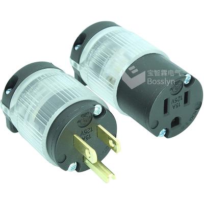 China Commercial cUL Listed 15 Amp 120-125 Volt, NEMA 5-15R, 2Pole 3Wire, Straight Blade, Female Plug Replacement Cord Outlet for sale